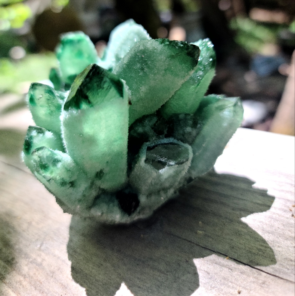 Tektite pillar Green&white crystal cluster LARGE size - Picture 8 of 8